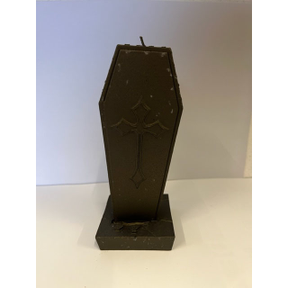 Candellana Candle Coffin with Cross Black