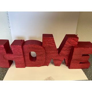 Candellana Home Sign Candle Red Metallic
