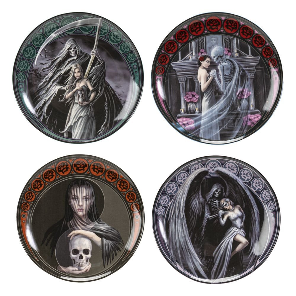 Anne Stokes Teller 4er-Pack Dance with Death